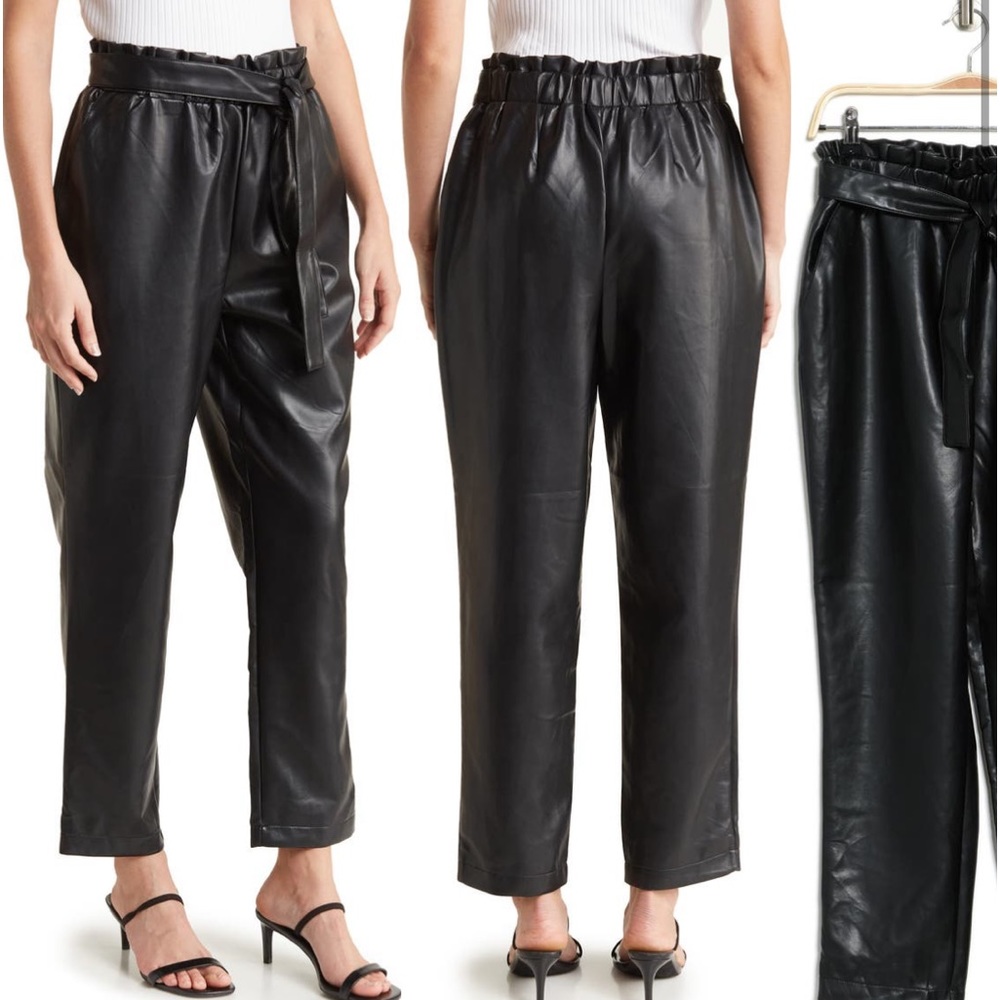 Avec Les Filles black sandwich top cropped pants new Med
